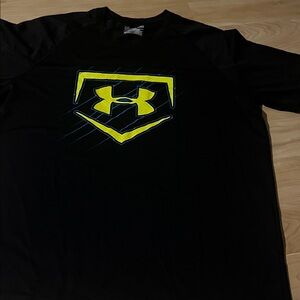 Under Armour Black Long Sleeve Tee with Yellow Graphic